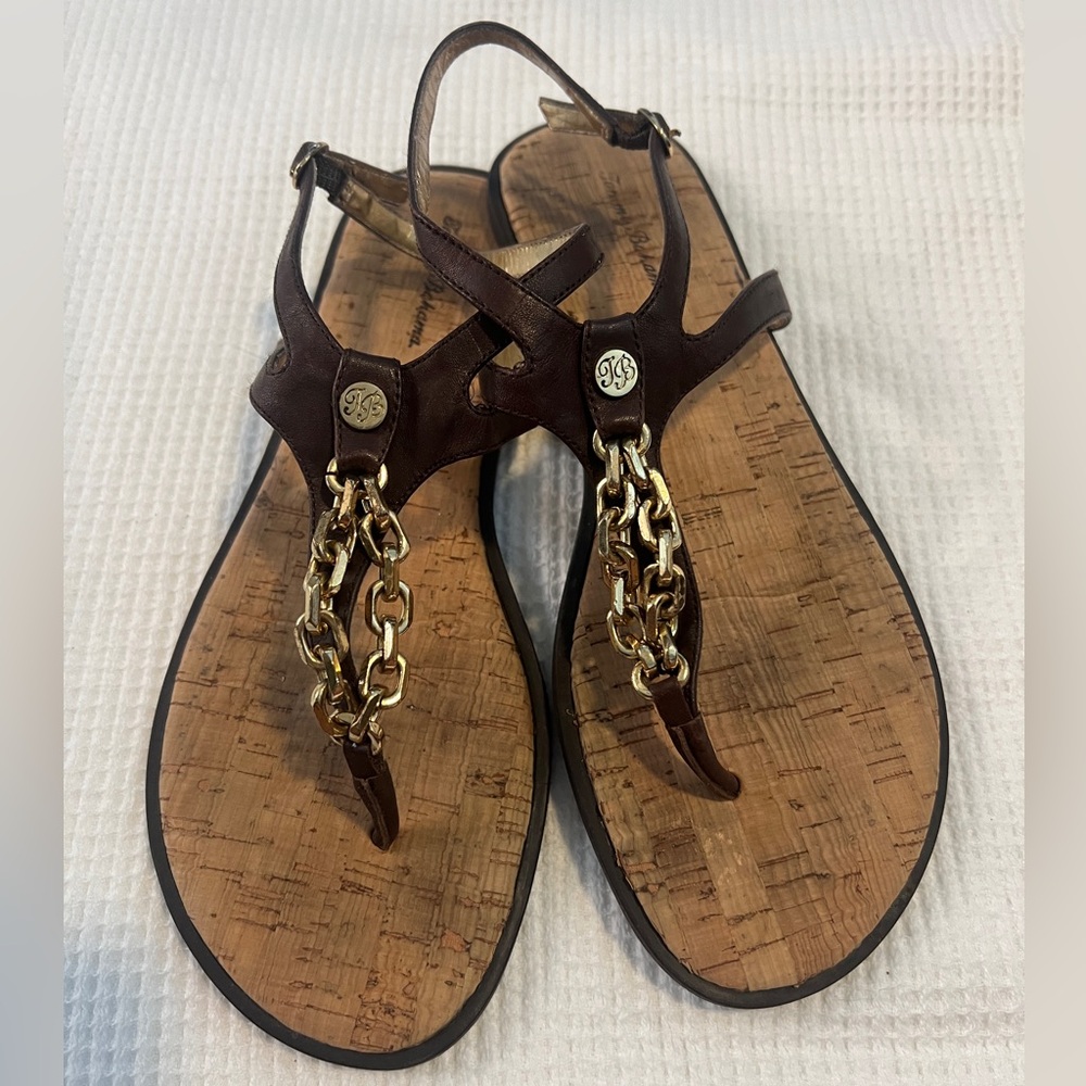 Brown, gold and cork, Tommy Bahama sandals